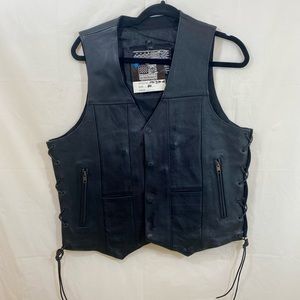 USA biker dream apparel men’s 100%  leather vest!